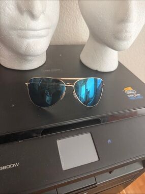 Smith optic serpico 2.0 gold/blue mirror lens unisex wrap aviators